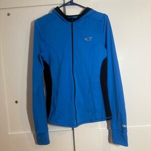 Hollister Women’s Large Blue Track Jacket Hoodie EUC